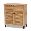 Baxton Studio Coolidge Oak Brown Finished Wood 1-Drawer Shoe Storage Cabinet