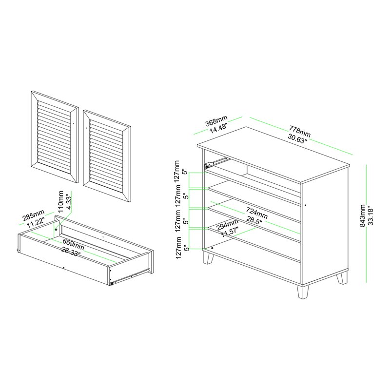 Baxton Studio Coolidge Oak Brown Finished Wood 1Drawer Shoe Storage