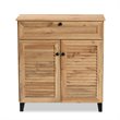 Baxton Studio Coolidge Oak Brown Finished Wood 1-Drawer Shoe Storage Cabinet