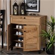 Baxton Studio Coolidge Oak Brown Finished Wood 1-Drawer Shoe Storage Cabinet
