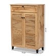 Baxton Studio Coolidge Oak Brown Finished Wood 5-Shelf Shoe Storage Cabinet