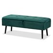 Baxton Studio Caine Green and Dark Brown Finished Wood Storage Bench