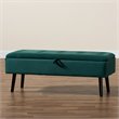 Baxton Studio Caine Green and Dark Brown Finished Wood Storage Bench