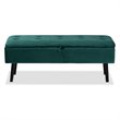 Baxton Studio Caine Green and Dark Brown Finished Wood Storage Bench