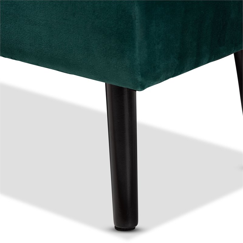 Baxton Studio Caine Green and Dark Brown Finished Wood Storage Bench