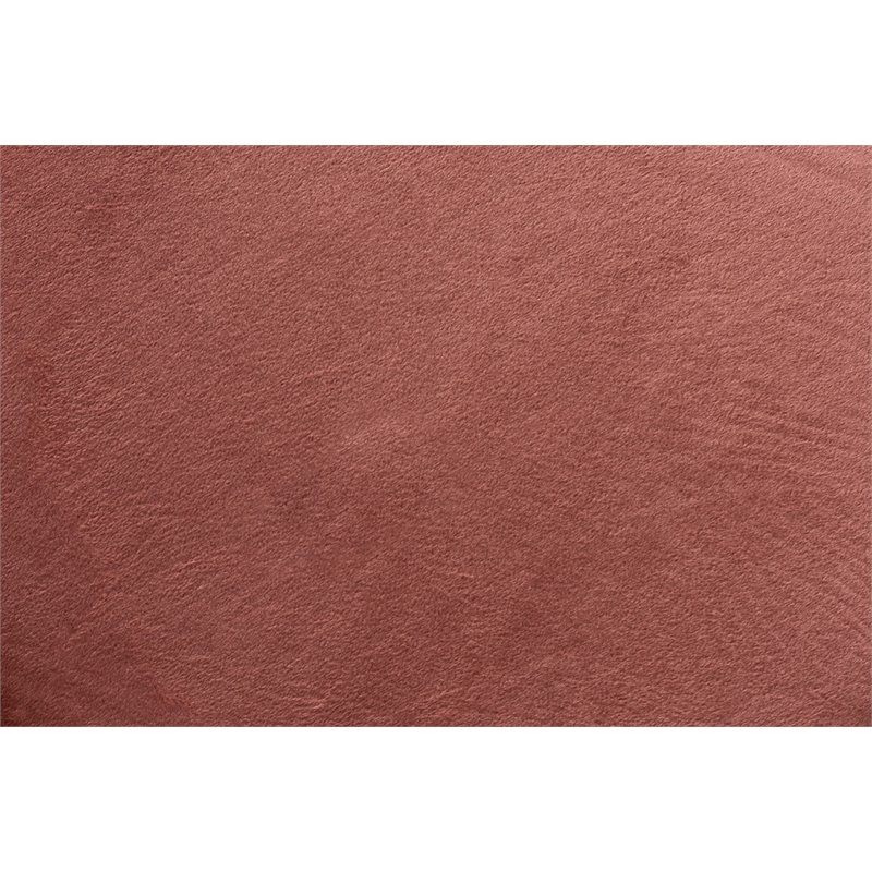 Baxton Studio Thurman Pink Velvet and Gold Finished Metal Ottoman