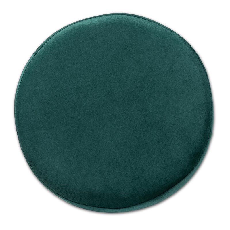 Baxton Studio Thurman Green Velvet and Gold Finished Metal Ottoman