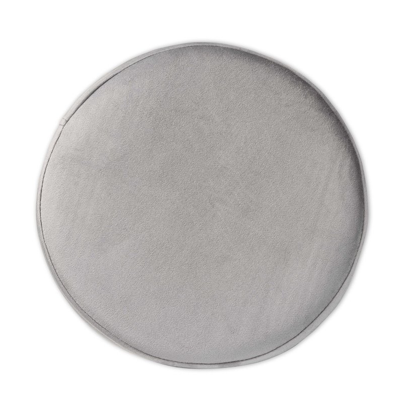 Baxton Studio Thurman Grey Velvet and Gold Finished Metal Ottoman