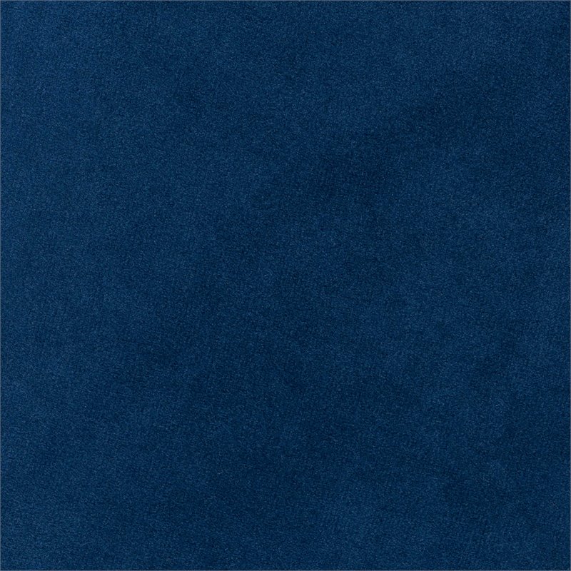 Baxton Studio Thurman Navy Blue Velvet and Gold Finished Metal Ottoman