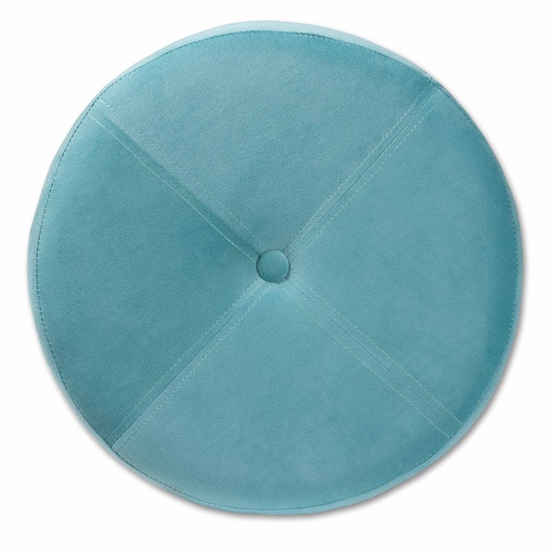 Baxton Studio Malina Sky Blue Velvet and Gold Finished Metal Storage Ottoman