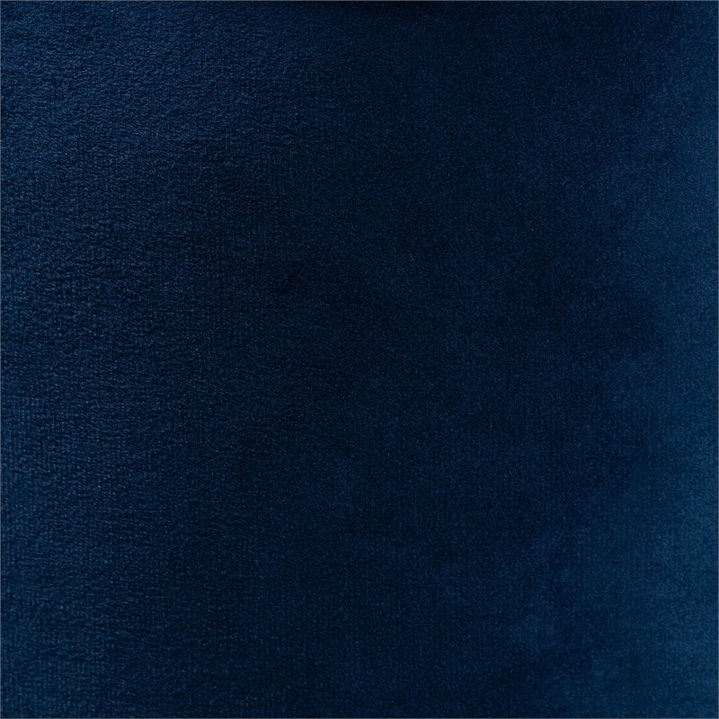 Baxton Studio Malina Navy Blue Velvet and Gold Finished Metal Storage Ottoman