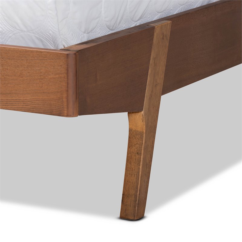 Baxton Studio Senna Gray and Walnut Brown Finished Wood King Size Platform Bed