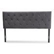 Baxton Studio Felix Gray Velvet Fabric Upholstered Queen Size Headboard