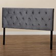 Baxton Studio Felix Gray Velvet Fabric Upholstered Queen Size Headboard