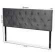 Baxton Studio Felix Gray Velvet Fabric Upholstered Queen Size Headboard