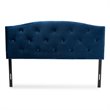 Baxton Studio Leone Navy Blue Velvet Fabric Upholstered Full Size Headboard