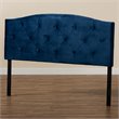 Baxton Studio Leone Navy Blue Velvet Fabric Upholstered Full Size Headboard