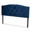 Baxton Studio Leone Navy Blue Velvet Fabric Upholstered Queen Size Headboard