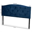 Baxton Studio Leone Navy Blue Velvet Fabric Upholstered Queen Size Headboard