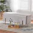 Baxton Studio Rockwell Grey Velvet and Gold Finished Metal Storage Bench