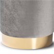 Baxton Studio Chaela Gray Velvet and Gold Finished Metal Ottoman