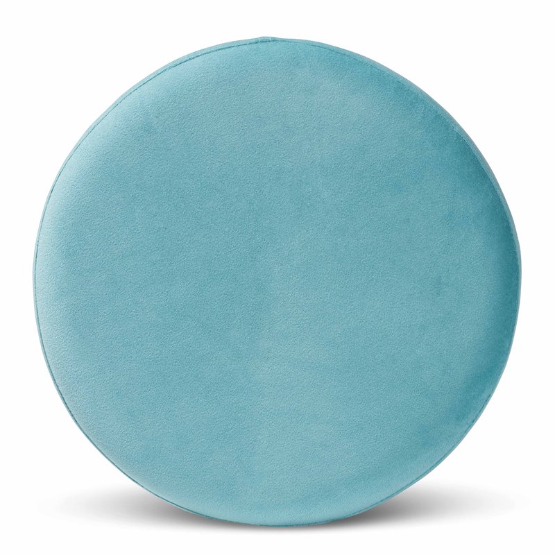 Baxton Studio Chaela Sky Blue Velvet and Gold Finished Metal Ottoman