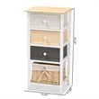 Baxton Studio Adonis Multi-Colored Wood 3-Drawer Storage Unit with Basket