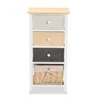 Baxton Studio Adonis Multi-Colored Wood 3-Drawer Storage Unit with Basket