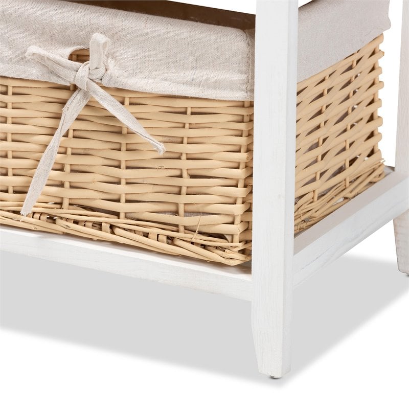 Baxton Studio Adonis Multi-Colored Wood 3-Drawer Storage Unit with Basket