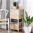 Baxton Studio Adonis Multi-Colored Wood 3-Drawer Storage Unit with Basket