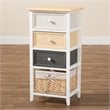 Baxton Studio Adonis Multi-Colored Wood 3-Drawer Storage Unit with Basket