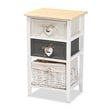 Baxton Studio Diella Multi-Colored Wood 2-Drawer Storage Unit with Basket