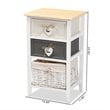 Baxton Studio Diella Multi-Colored Wood 2-Drawer Storage Unit with Basket