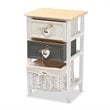 Baxton Studio Diella Multi-Colored Wood 2-Drawer Storage Unit with Basket