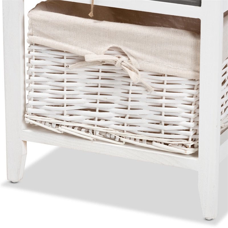 Baxton Studio Diella Multi-Colored Wood 2-Drawer Storage Unit with Basket