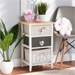 Baxton Studio Diella Multi-Colored Wood 2-Drawer Storage Unit with Basket