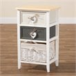 Baxton Studio Diella Multi-Colored Wood 2-Drawer Storage Unit with Basket