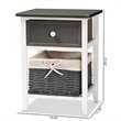 Baxton Studio Shadell Grey and White Finished Wood 1-Drawer Storage Unit