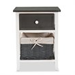 Baxton Studio Shadell Grey and White Finished Wood 1-Drawer Storage Unit