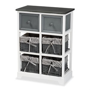 baxton studio premala grey and white finished wood 2-drawer storage unit