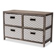 Baxton Studio Jorah Grey and White Greywashed Wood 4-Basket Storage Unit