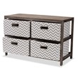 Baxton Studio Jorah Grey and White Greywashed Wood 4-Basket Storage Unit