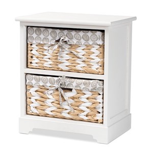 Baxton Studio Rianne White Finished Wood 2-Basket Storage Unit