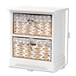 Baxton Studio Rianne White Finished Wood 2-Basket Storage Unit