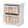 Baxton Studio Rianne White Finished Wood 2-Basket Storage Unit