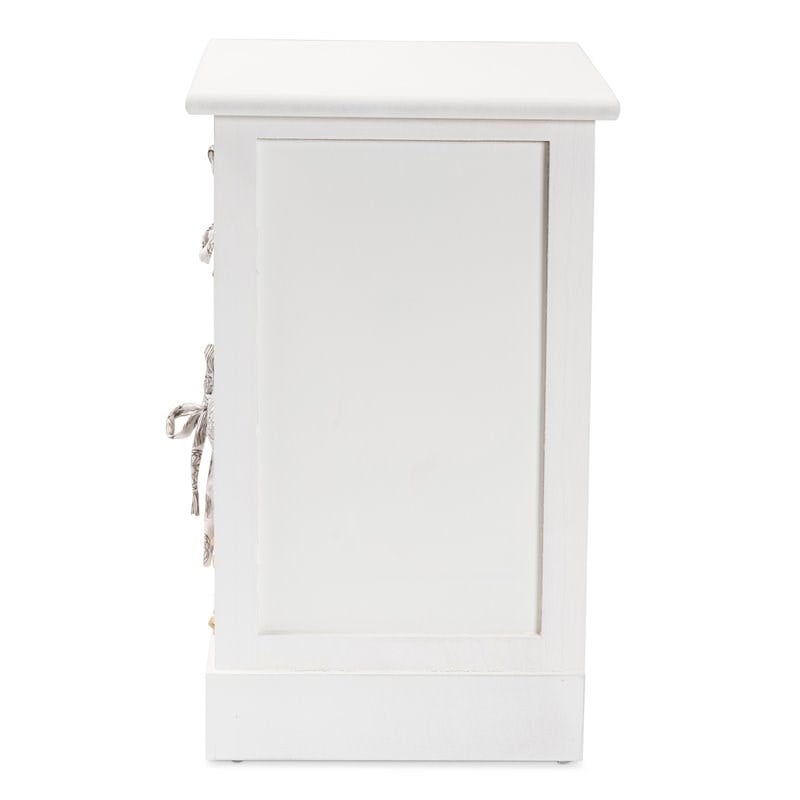 Baxton Studio Rianne White Finished Wood 2-Basket Storage Unit
