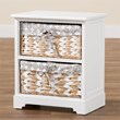 Baxton Studio Rianne White Finished Wood 2-Basket Storage Unit