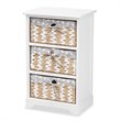 Baxton Studio Rianne White Finished Wood 3-Basket Storage Unit