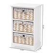 Baxton Studio Rianne White Finished Wood 3-Basket Storage Unit