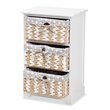 Baxton Studio Rianne White Finished Wood 3-Basket Storage Unit